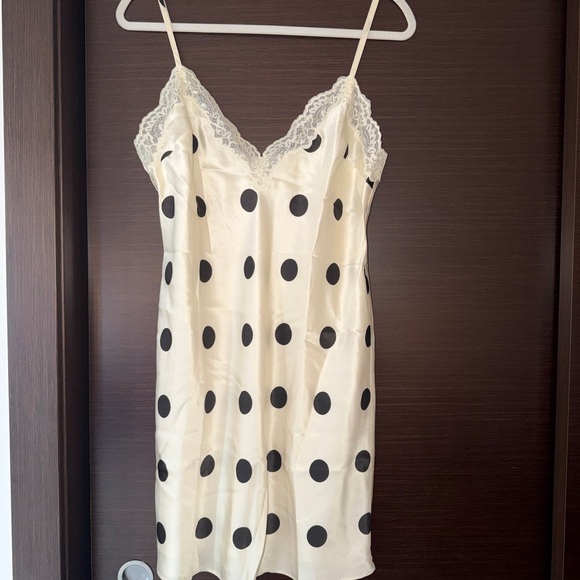 Reformation Cream and Black Polka Dot Mini Dress - Picture 2 of 5